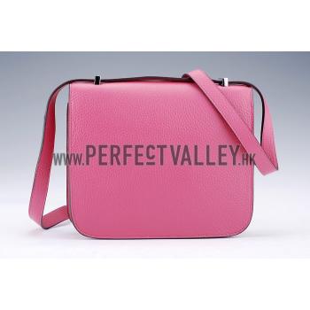 Cheap Hermes Constance Pink with Silver Buckle