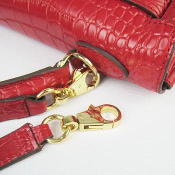 Hermes Kelly 6108 2way Crocodile Red Handbag