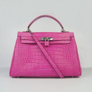 Hermes Kelly 6108 Ladies Crocodile Pink Replica