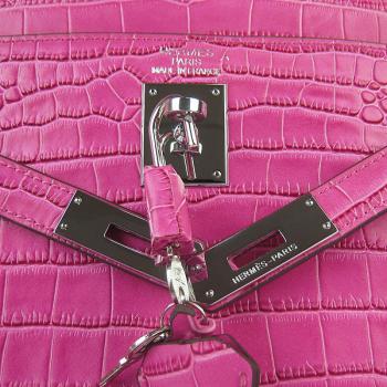 Hermes Kelly 6108 Ladies Crocodile Pink Replica