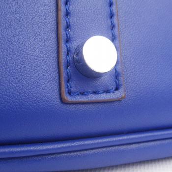 Cheap Hermes Original leather 6089 Handbag Cow Leather Blue