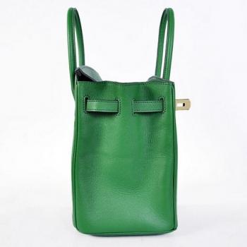 Cheap Hermes Original leather HB30 Handbag Cow Leather Green