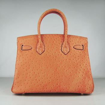 Hermes Birkin 6088 Ostrich Skin Orange Handbag