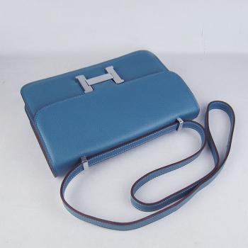 Cheap Hermes Constance H020 Ladies Cow Leather Blue Bag