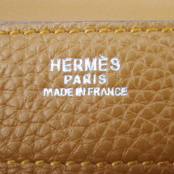 Hermes Briefcases 2813 Briefcase Cow Leather Coffee Bag