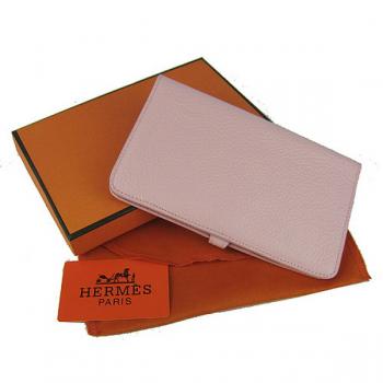 Hermes Wallet H001 Ladies Cow Leather Pink