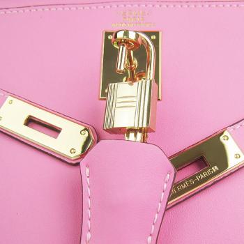 Hermes Original leather 6108 Ladies Cow Leather Pink Bag