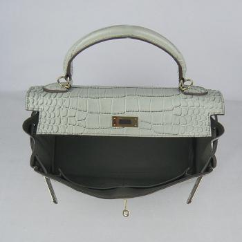 Hermes Kelly 6108 Ladies 2way Grey Handbag Replica