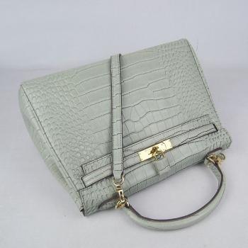 Hermes Kelly 6108 Ladies 2way Grey Handbag Replica