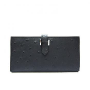 Hermes Wallet H1114 Ladies Wallet Black