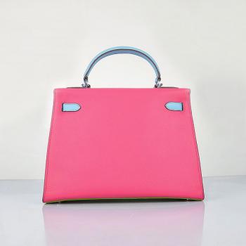 Hermes Original leather 6108 2way Cow Leather Pink Replica