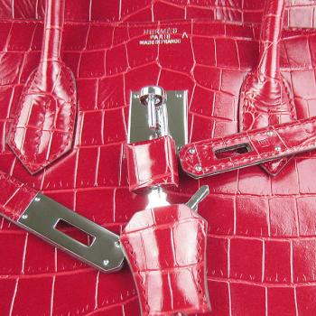 Hermes Birkin 6089 Ladies Crocodile Red Handbag