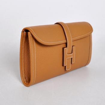 Hermes Clutches 1052 Ladies Cow Leather Coffee