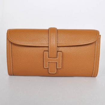 Hermes Clutches 1052 Ladies Cow Leather Coffee