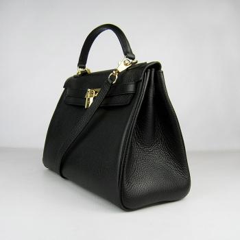 Hermes Kelly 6108 Ladies Cow Leather Black Replica