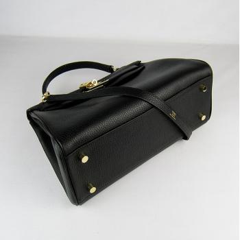 Hermes Kelly 6108 Ladies Cow Leather Black Replica