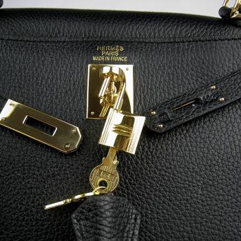 Hermes Kelly 6108 Ladies Cow Leather Black Replica