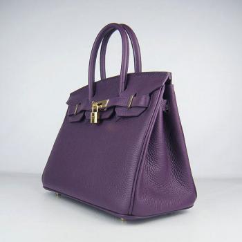 Hermes Birkin 6088 Handbag Cow Leather Purple