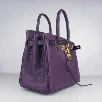 Hermes Birkin 6088 Handbag Cow Leather Purple