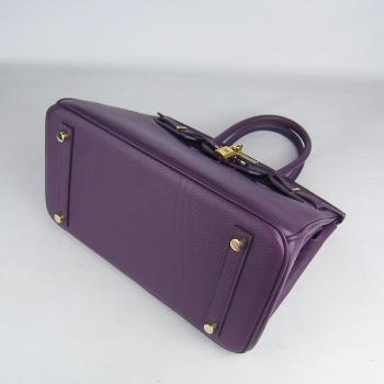 Hermes Birkin 6088 Handbag Cow Leather Purple