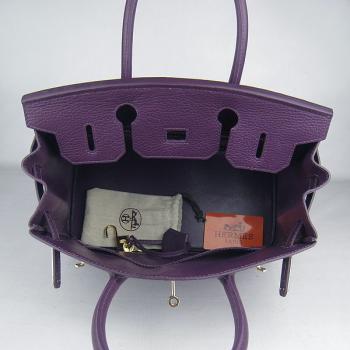 Hermes Birkin 6088 Handbag Cow Leather Purple