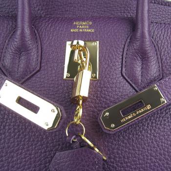 Hermes Birkin 6088 Handbag Cow Leather Purple