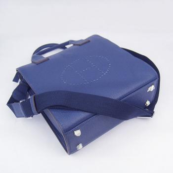 Hermes Toolbox 8076 Mens Cow Leather Blue