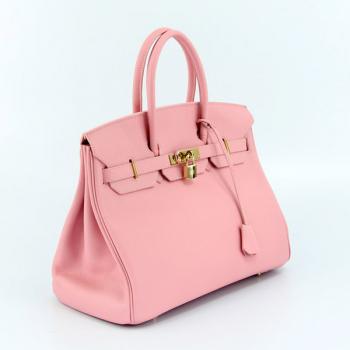 Hermes Birkin 6089 Handbag Cow Leather Pink