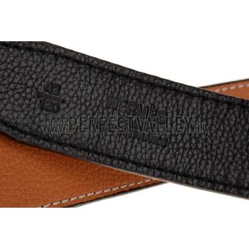 Hermes Orange Belt with Golden H Buckle