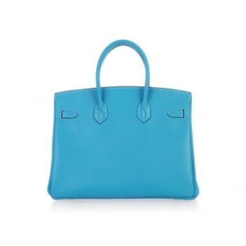 Hermes Original leather HB35 Ladies Cow Leather Blue