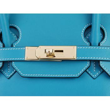 Hermes Original leather HB35 Ladies Cow Leather Blue