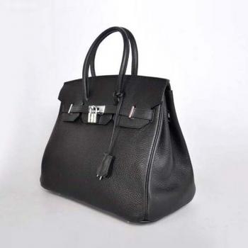 Hermes Birkin 6089 Ladies Cow Leather Black Bag