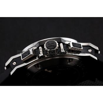 Swiss Hublot Big Bang Carbon Effect Dial Silver Case Black Rubber Bracelet 1453899