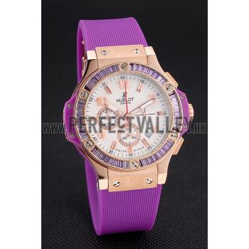 Cheap Hublot Big Bang Tutti Frutti Purple Strap Gold Dial