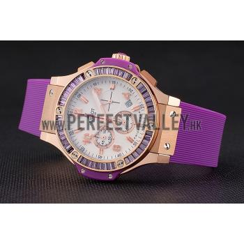 Cheap Hublot Big Bang Tutti Frutti Purple Strap Gold Dial