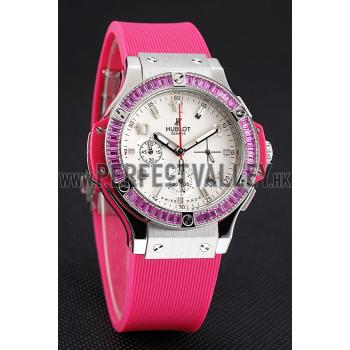 Hublot Big Bang Tutti Frutti Pink Strap White Dial