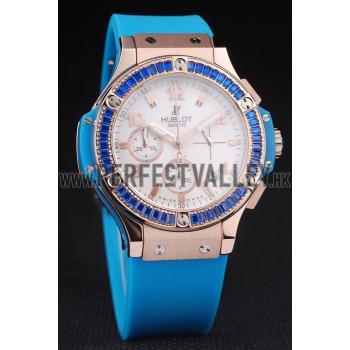 Hublot Big Bang Tutti Frutti Blue Strap Gold Dial