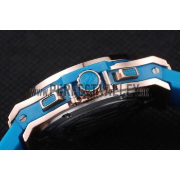 Hublot Big Bang Tutti Frutti Blue Strap Gold Dial