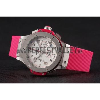 Hublot Big Bang Pink Strap White Dial Watch