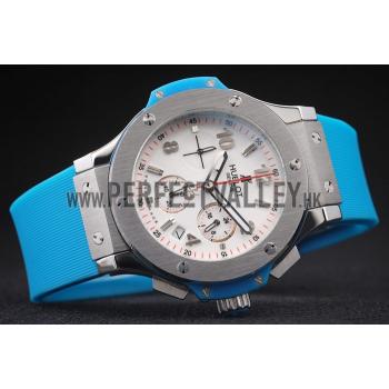 Hublot Big Bang Blue Strap White Dial Watch