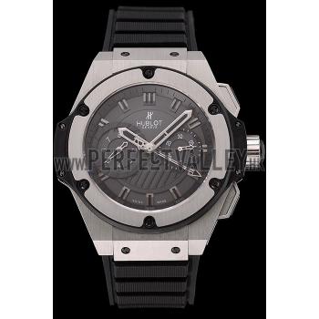 Replica Swiss Hublot King Power Stainless Steel with Rubber Band shb11 621404