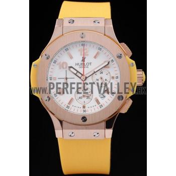 Hublot Big Bang Yellow Strap White Dial Watch 98068