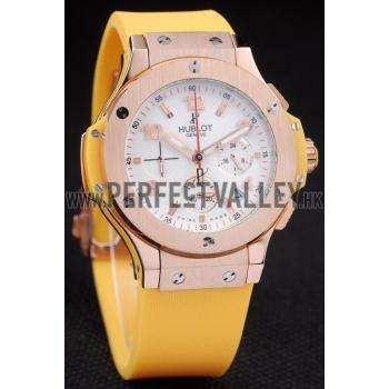 Hublot Big Bang Yellow Strap White Dial Watch 98068