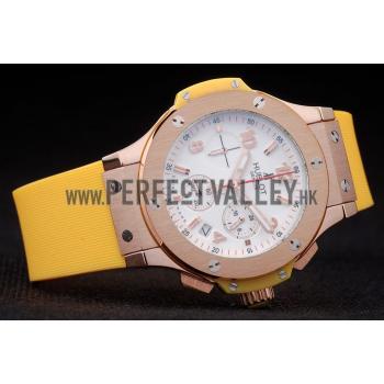 Hublot Big Bang Yellow Strap White Dial Watch 98068