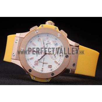 Hublot Big Bang Yellow Strap White Dial Watch 98068