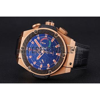 Swiss Hublot Big Bang Limited Edition Formula 1 India Black Dial Gold Case Black Leather Strap  62288