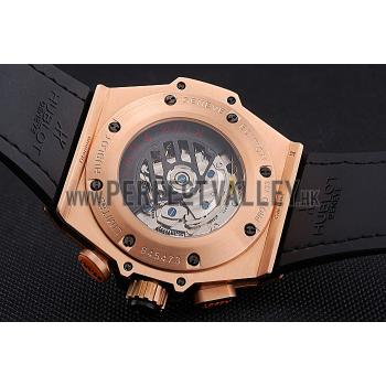 Swiss Hublot Big Bang Limited Edition Formula 1 India Black Dial Gold Case Black Leather Strap  62288