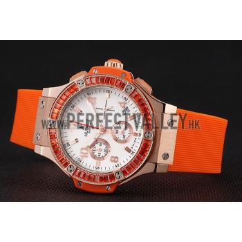 Hublot Big Bang Tutti Frutti Orange Strap Gold Dial