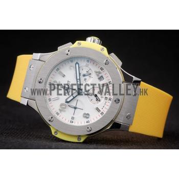 Hublot Big Bang Yellow Strap White Dial Watch 98071