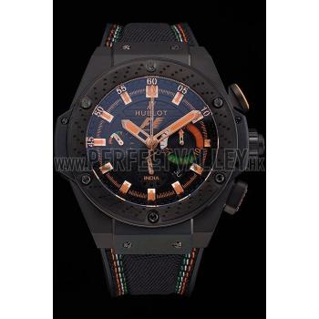 Cheap Swiss Hublot Big Bang Limited Edition Formula 1 Black And Orange Dial Black Case Black Fabric Strap  622884